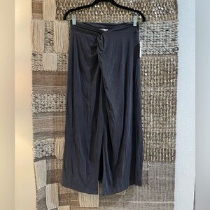 🩶🖤NWT Anthropologie black gray modal midi skirt twist front sz M